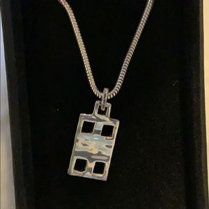 TATEOSSIAN LONDON STERLING SILVER DOG TAG & CHAIN